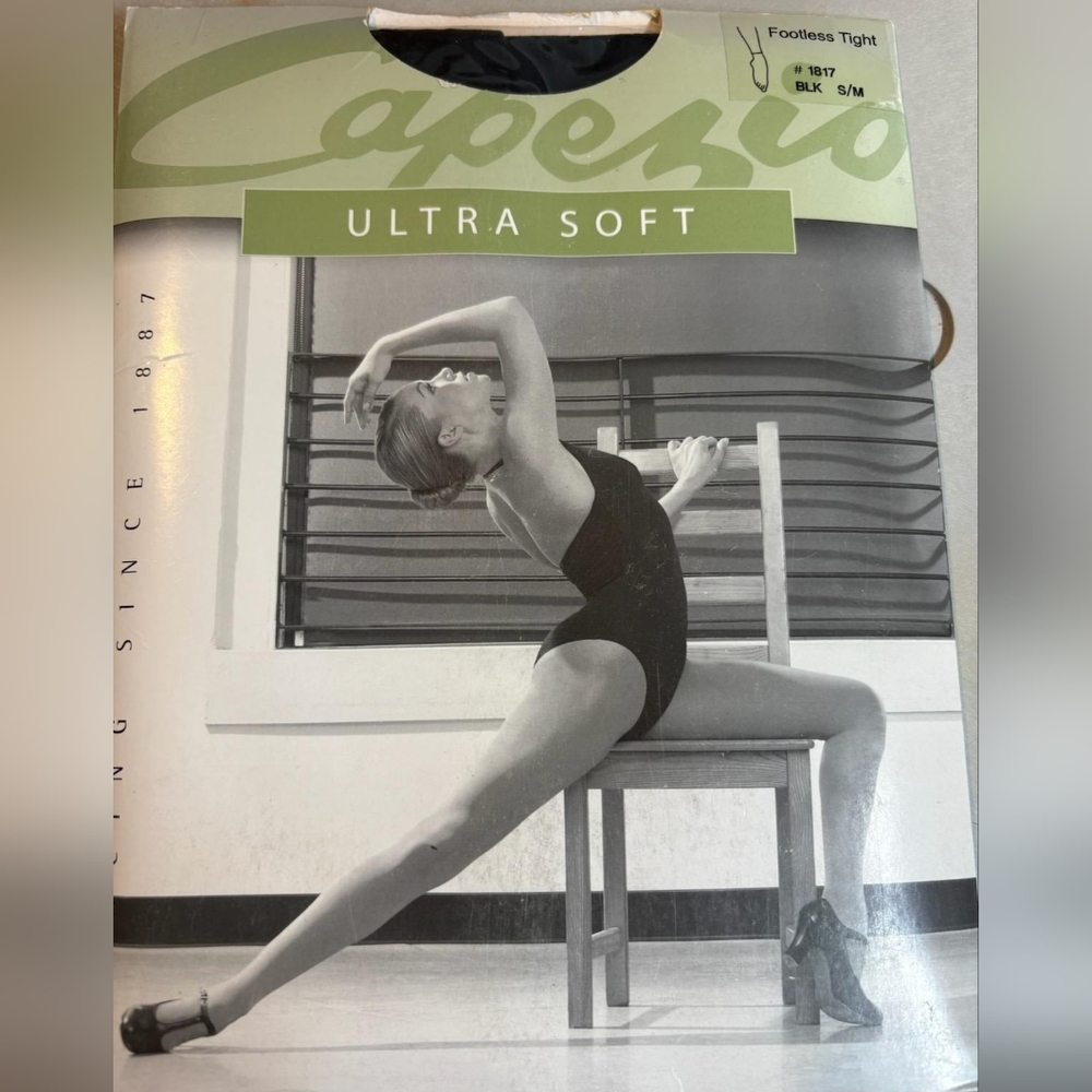 Womens Capezio Ultra Soft Footless Tights - Black A13 1817